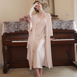 Lace Bridal Sleepwear Women Robe & Gown Bathrobe Night Dress Two-piece Womens Designer Pyjamas for Pregnant Women Femme Lingerie Spot goods