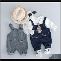 Sets Clothing Baby Kids Maternity Drop Delivery 2021 Spring Fall Born Boys Clothes Outfit One Year Birthday Gentleman Baby Boy Suit Sports Ou