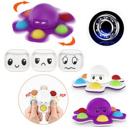 Push Bubble Fidget Toy Decompression Toys Flower Board Sensory Fidgets Face changing Octopus Sunflower Shape