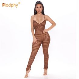 High Quality apricot Women Rayon Bandage Jumpsuit Sexy Patchwork Bodycon Celebrity Party Spaghetti Strap Jumpsuits 210527