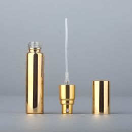 100Pieces/Lot 10ML Portable UV Glass Refillable Perfume Bottle With Aluminium Atomizer Spray Bottles for the home use