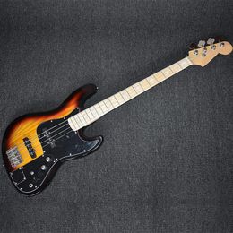 active pickup guitars UK - Discounts 4 Strings Tobacco Sunburst Electric Bass Guitar with Maple Fretboard,Active pickups,Can be Customized