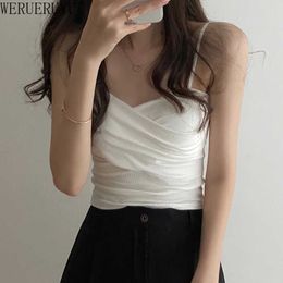 WERUERUYU Fashion Tops Cotton Tank Crop Tops Lingerie Underwear Streetwear Vest Cropped Tee Camisole 210608