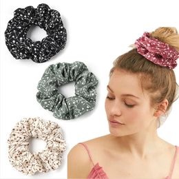 French Style Pattern Scrunchies Retro For Girls Hair Rope Elastic Hair Band Ponytail Hair Accessories Ring