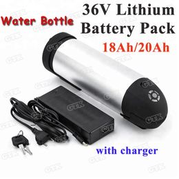 Power black silver 36v 18Ah Water bottle lithium ion battery 36v 20AH for 500w scooter bicycle electric wheelchair+2A Charger