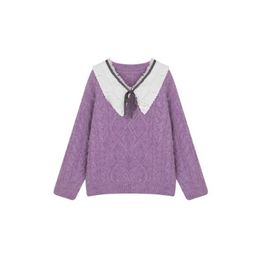 H.SA Sweater Korean Fashion Turn Down Collar Pull Sweaters Knit Pullover Oversized Women Jumpers 210417