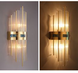 Deyidn Modern Copper Wall Light Luxury Indoor LED Crystal Lamp Bedside Sconce For Restaurant Living Room Restroom Loft New