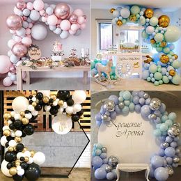 Macaron Balloons Garland Arch Black Silver Rose Gold 4D Ballon Set Wedding Birthday Baloon Party Decor Kids Baby Shower Globos 210626