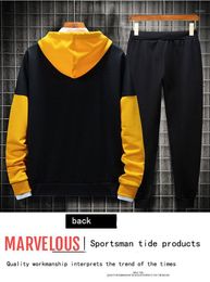 Men's Tracksuits Sports Suit Spring And Autumn Casual Retro Sweater Hooded Trousers Two-piece Shang Gulong Clothing Youth Style