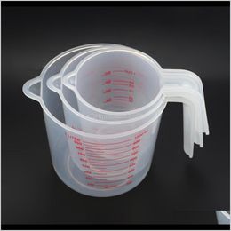 Tools Kitchen, Dining Bar Home & Garden Drop Delivery 2021 250/500/1000Ml Plastic Measuring Jug Pour Spout Surface Tool Supplies Cup With Gra