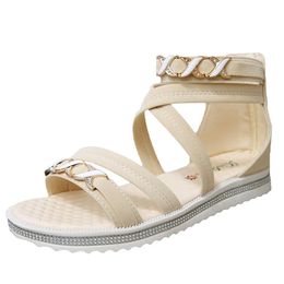 Summer Platform Sandals Ankle Shoes Chain Gladiator Women Flip Flops Womens Flat Sandal M483
