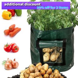 Planters & Pots Undefined Plant Growth Bag Home Garden Potato Greenhouse Vegetable Planting Moisturizing Jardin Grow Seedling Pot