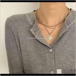 Necklaces & Pendants Jewelry Drop Delivery 2021 Titanium Steel Multi-Layer Coin Pendant Necklace With Cool Style, Simple Personality Design A