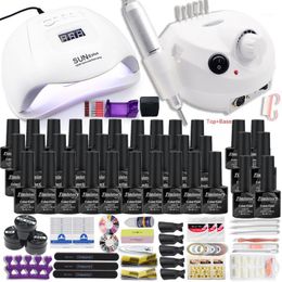 Drop Sale 30/20/10 Colors Nail Gel Polish Set Manicure Acrylic Kit With High Quality 20W Drill Machine1