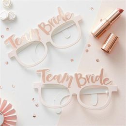 -10 unids / lote gafas de papel decoración de boda ducha nupcial novia novia para ser fiesta chica gallina decoración de fiesta gafas
