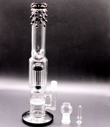 Hookahs Glass Water Smoking Pipe inline Percolator Honeycomb Disc Bong with Arm Tree Perc Vase and 18 mm male joint