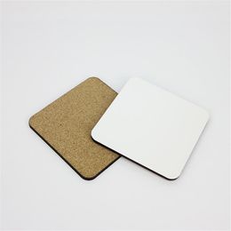 10*10cm Sublimation Coaster Wooden Blank Table Mats MDF Heat Insulation Thermal Transfer Cup Pads for DIY Lover ZZC5749