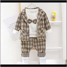 Clothing Baby Kids Maternity Drop Delivery 2021 Spring Cloth For The Born Baby Boys Clothes Combined Tshirt Child Suit Pants 1Year Anniversar