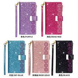 Flash nine-card zipper phone cases is suitable for A71A51 leather case A81A41 flip wallet card iPhone series 13promax case