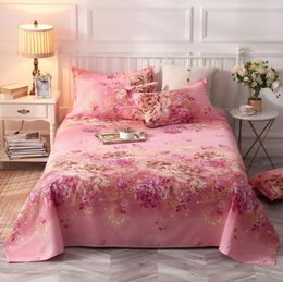 Love Flower Bed Sheet ( Without Pillowcase ) Trendy Household Textile Bedding Mattress Dust-proof Bedspread Sweetheart F0132 210420