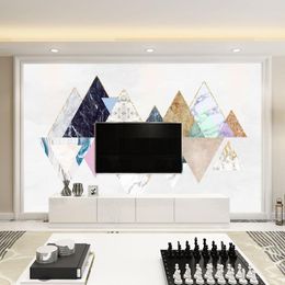 Wallpapers Triangle Geometric Pattern Art Deco Wallpaper Mural Modern Living Room Bedroom Sofa TV Background Po