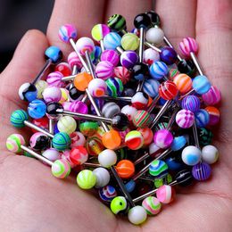 10 20 30Pcs Stainless Steel Piercing Ring Mix Tongue Barbell Lot Ear Nipple Stud Rings Fashion Pircings Lengua Lote