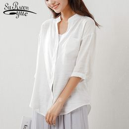 women tops solid casual clothing summer fashion white loose simple lady sexy female blouses shirts 0585 40 210521