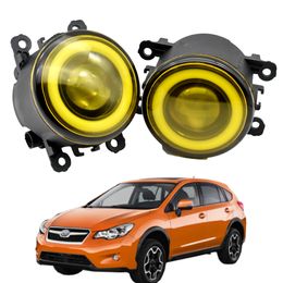 2 X Car Left + Right LED Fog Light Assembly Angel Eye DRL Daytime Running Light H11 12V For Subaru XV 2013 2014 2015 2016