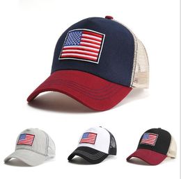 American Flag Baseball Cap Women And Men Sun Hat Classics Cotton Net Ball Caps Adjustable Outdoor Sport Hats wmq1186