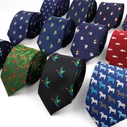 Trendy Design Men's Microfiber Jacquard Necktie Animal Plant Skull Flower Woven Tie Wedding Party Father's Day Birthday Gift