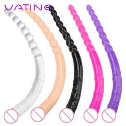 VATINE Double End Dildo Anal Beads Super Long Artificial Penis Man/Women Masturbator Butt Plug Massager sexy Toys for Gay Women