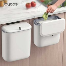 Kitchen Trash Can Wall-mounted Household Toilet With Lid Bathroom Living Room Paper Basket Creative Waste Storage 211222