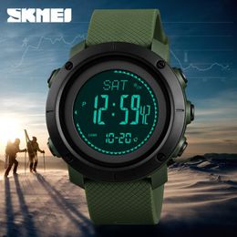 SKMEI Outdoor Compass Watches Mens Digital Sport Wristwatches For Men Thermometer Pressure Weather Tracker Watch reloj 1418 1427-2022