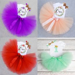 Cute Pink My Little Girl First 1st Birthday Party Dress Tutu Cake Smash Outfits Infant Kid Dress Baby Girl Baptism Clothes 9 12M 53 Y2