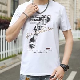 Summer T Shirt Men Short Sleeve Casual Streetwear T Shirt Business Social Luxury T-shirt Men O-neck Tops Tees Black White 210527