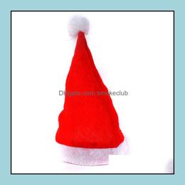 Festive Supplies Home & Garden200Pcs Red Santa Claus Hat Tra Soft Plush Cosplay Decoration Adts Christmas Party Hats Drop Delivery 2021 Ovqb