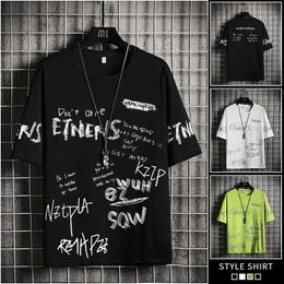 Komik Anime Baskı Boy Erkekler T Gömlek Hip-Hop Pamuk T-shirt Yaz Japon Erkek Nedensel Tişörtleri 3XL Moda Gevşek Tees 210608