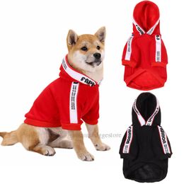 Warm Dog Winter Hoodie Designer Cotton Dog Apparel Letter Fashion Pet Clothes for Small Medium Dogs French Bulldog Poodle Havanese Pug Chihuahua Black XL A299