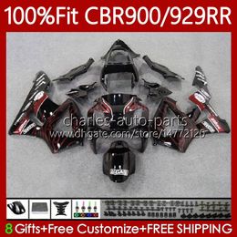 Injection Mould Body For HONDA CBR900 CBR929 CBR 929RR 900RR 900 929 Red flames RR CC 00 01 Bodywork 68No.24 900CC 929CC CBR929RR 00-01 CBR900RR 2000 2001 OEM Fairing