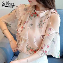 Fashion Woman Blouse Print Chiffon Shirt Summer Tops Womens And Shirts Clothing 1887 50 210508