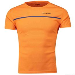 F1 T-shirts 2021 Mclaren T shirts Men's Movement Round Collar Short Sleeve T-shirt (black/orange) Summer Racing Sports Tees shirt