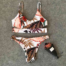 Bikini Swimsuit Swimwear Women Push Up Bathing Suit Bandeau Solid Set Female Beachwear with Pad Swim 210621