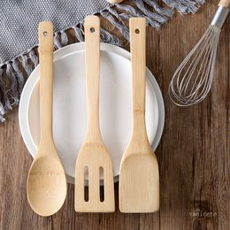 Long Handle Scrapers Bamboo Spatula High Temperature Resistant Bamboo Spoon Environmental Protection Household Kitchen Cooking Tool T500892