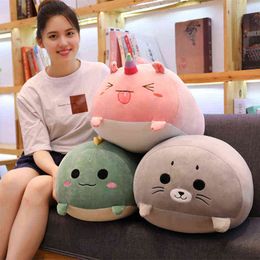 20~30cm Little Animals Plush Toy Fatty Squishy Stuffed Diosaur Pig Cat Panda Soft Doll Baby Appeasing Cartoon Plushie Y211119