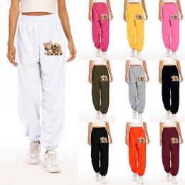 2021 New Brand Woman Trousers Casual Pants Sweatpants Jogger 9 Colour Print Casual Gyms Fitness Workout Sweatpants Q0801