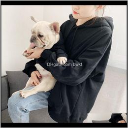 Apparel Supplies Home & Garden Drop Delivery 2021 Pet Matching Hoodie Spring French Bulldog Solid Dog Coat Warm Family Clothes For Dogs Puppy