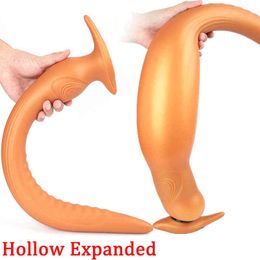 NXY Anal toys Sexy Shop Huge Hollow Plug Pump Inflatable Long Butt Vagina Anus BDSM Game Adult Erotic Sex Toys For Men Women 1125