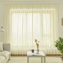 Curtain & Drapes MCAO Punch-Free Semi Sheer French Curtains Self-Adhesive Privacy Translucent Solid Colour For Tricia Windows TJ6785