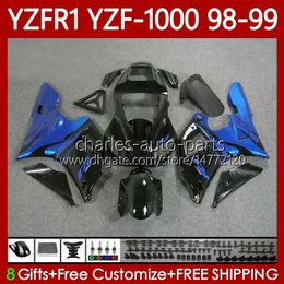 Motorcycle Body For YAMAHA YZF-R1 YZF-1000 YZF R 1 1000 CC 98-01 Bodywork 82No.23 YZF Blue flames R1 1000CC YZFR1 98 99 00 01 YZF1000 1998 1999 2000 2001 OEM Fairings Kit