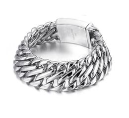 150g 26mm 9 inch Men's Bracelet Keel Titanium Steel High Polished Link Chain Bangle Casting Jewelry Great Gifts For Mens .Father .Husband .Boyfriends